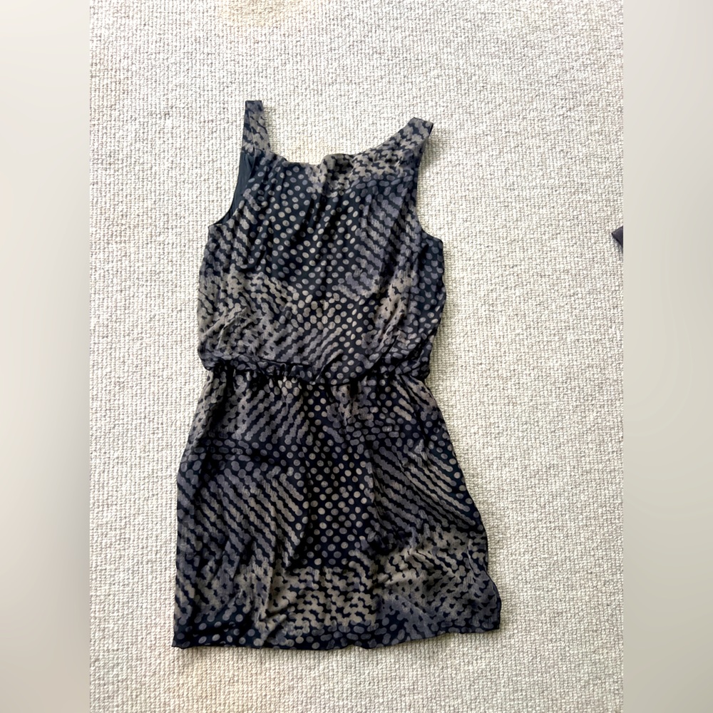 Theory tank dress black white abstract dots